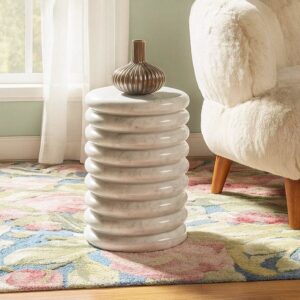 Ribbed Drum Side Table