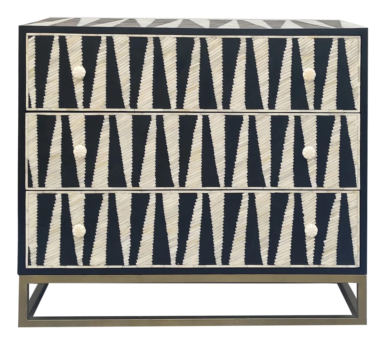 The Monochrome Zigzag Bone Inlay Chest