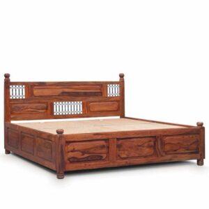 Black Jali Solid Wood Bed