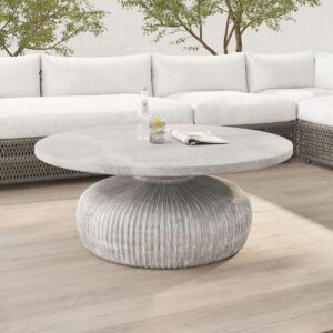 Fluted Concrete Round Coffee Table
